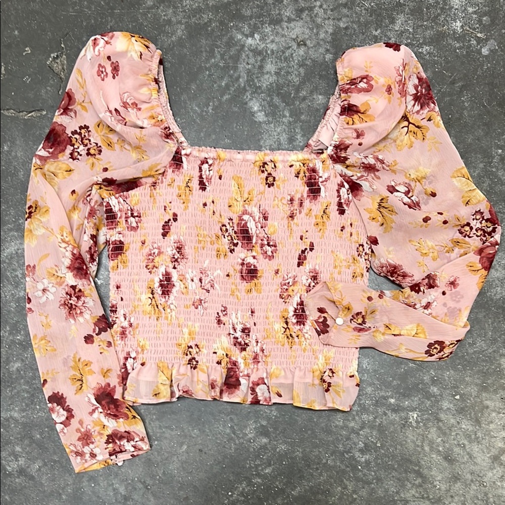 Express Floral Blouse in Pink and Red